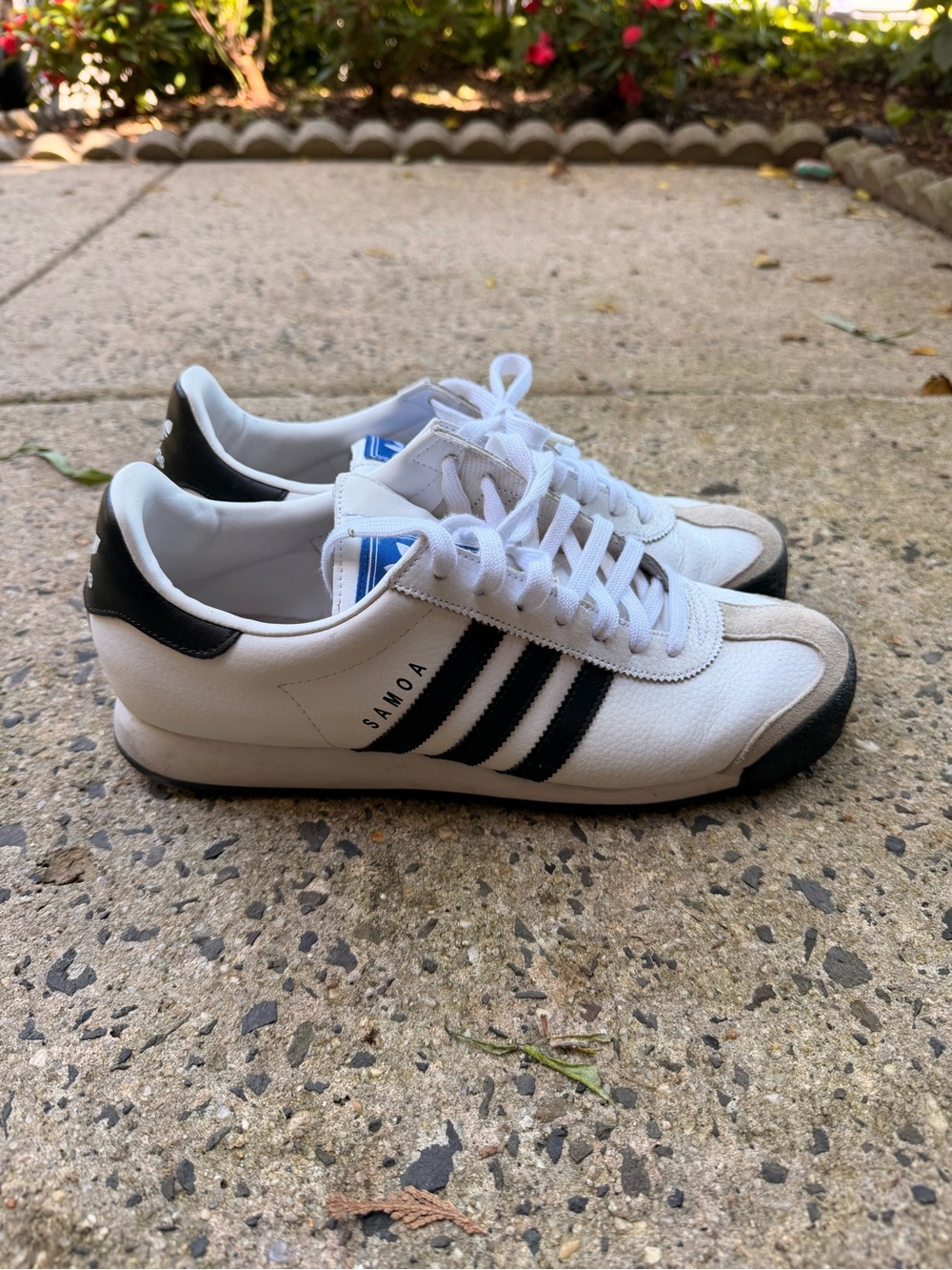 adidas Samoa Leather Sneakers in White and Black